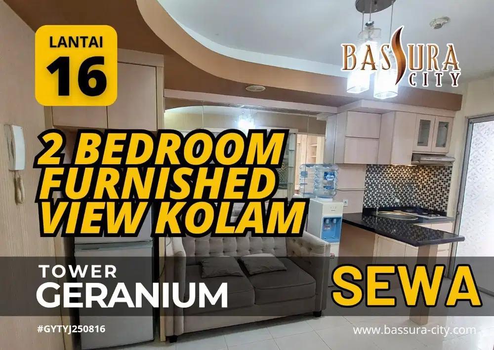 Sewa 2 Bedroom Furnished Bulanan Lantai 16 Apartemen Bassura City