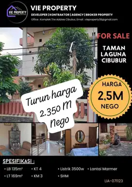 Rumah apik siap huni semi furnished di Taman Laguna Cibubur