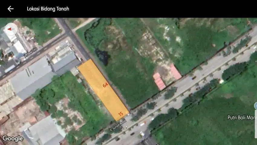 Tanah Premium Pinggir Jalan Utama Seminyak kuta sunsetroad posisi hook