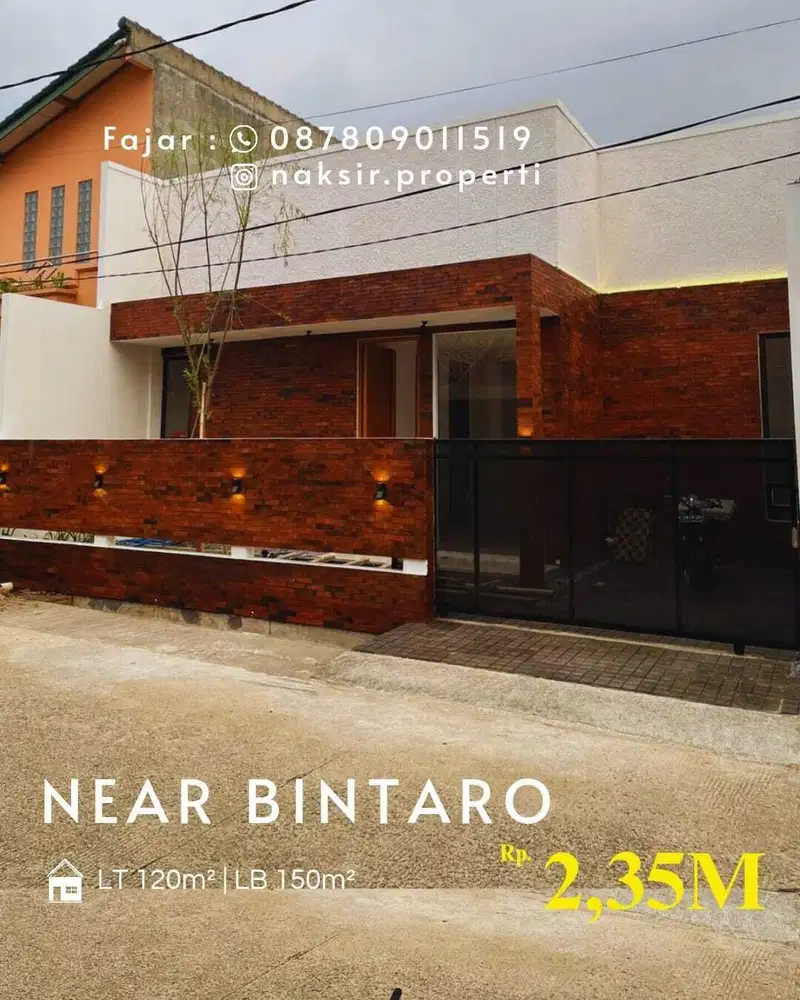 Dijual Rumah Baru di Sekitar Bintaro Jaya Sektor 9 Tangerang Selatan