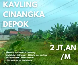 KAVLING HUNIAN CINANGKA DEPOK, 15 MENIT KE TOL PAMULANG