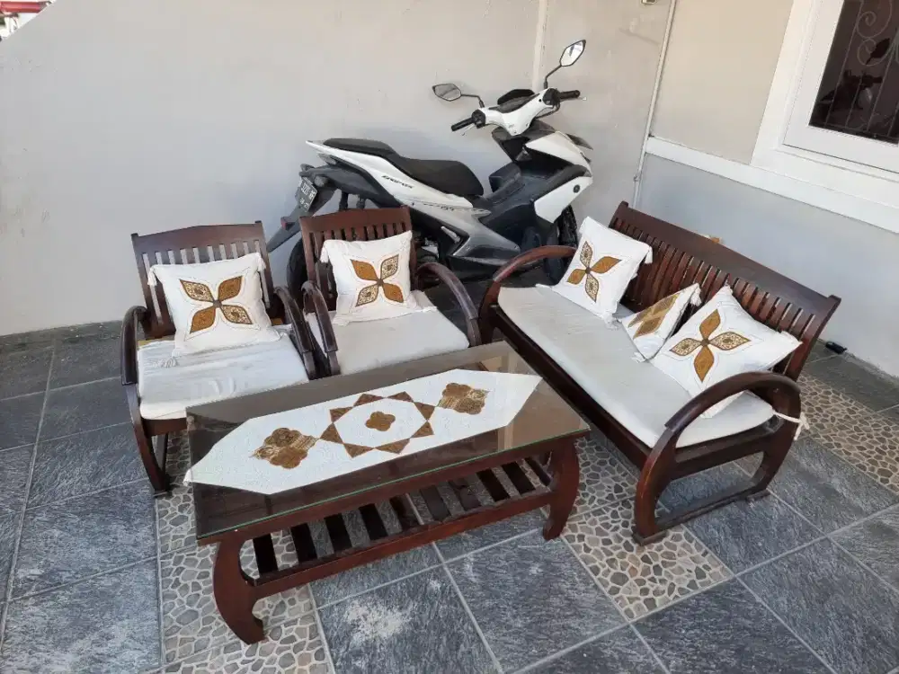 Jual Set kursi meja tamu Jati asli