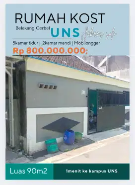 Rumah kost  90  belakang gerbel UNS