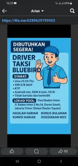 Loker Driver Taxi online