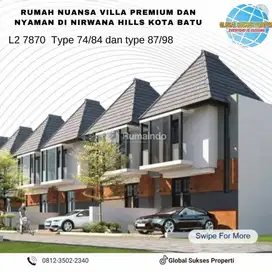 PROMO RUMAH BARU HARGA BAGUS DI NIRWANA HILL KOTA BATU.