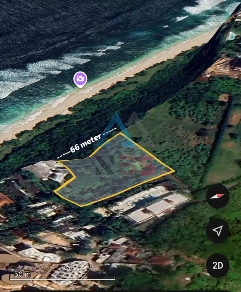 disewakan tanah depan tebing lokasi di pantai nungalan pecatu