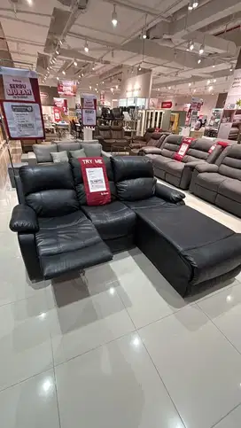 SOFA RECLINER CORNER HITAM DOVE