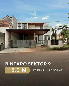 Brand New Dijual Rumah Posisi Hoek di Bintaro Jaya 9 Tangsel