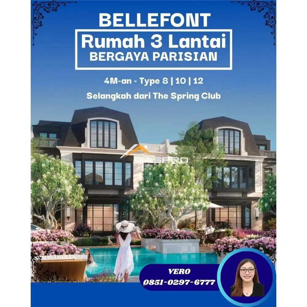 Bellefont East Summarecon Gading Serpong Mulai dari 4Man Terhubung Bsd
