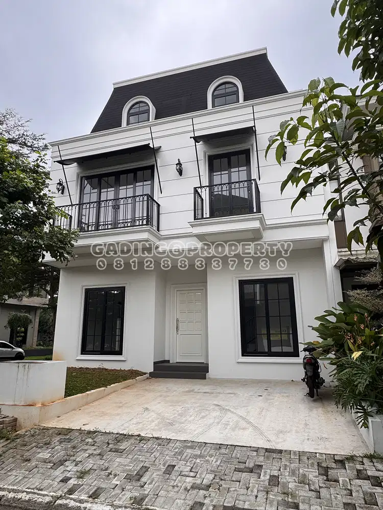 brand new! rumah 3 lantai american classic  di luxmore greenwich bsd.