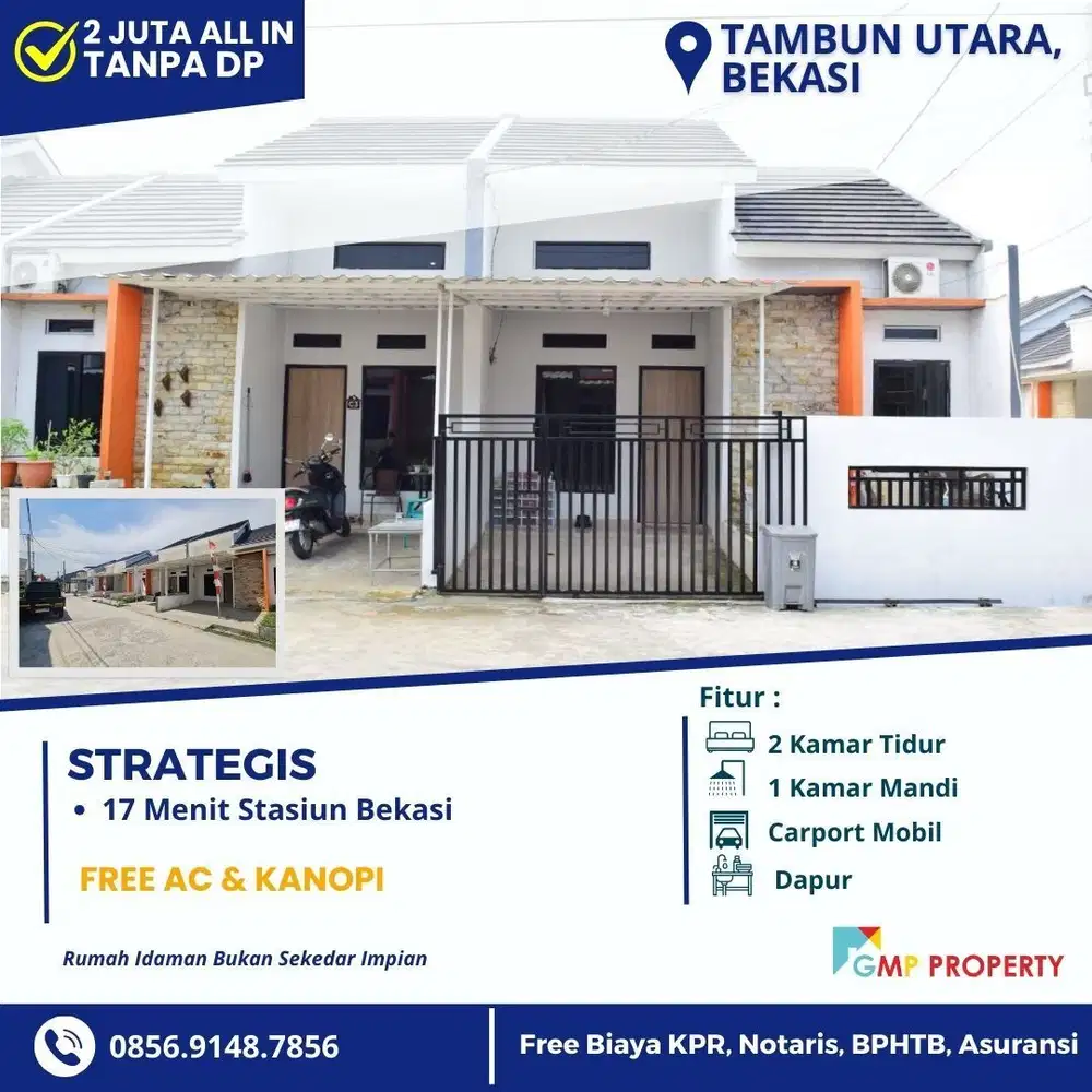 Rumah dijual Tanpa DP Siap Huni, Tambun Utara, 17 menit Stasiun Bekasi