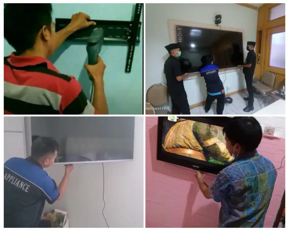 Pasangkan bracket dan Braket plus pasang terima rapih breket led tv