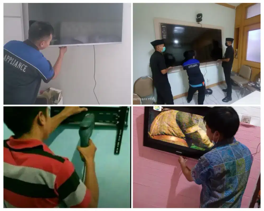 Pasangkan bracket dan Braket plus pasang terima rapih breket led tv