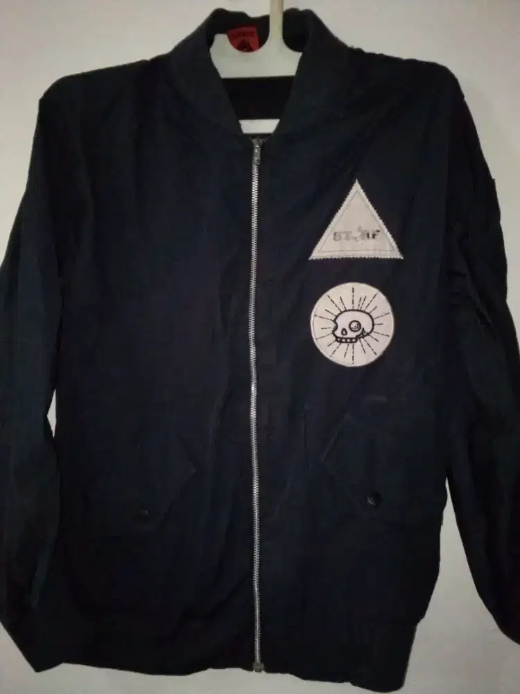 jaket bomber biru dongker
