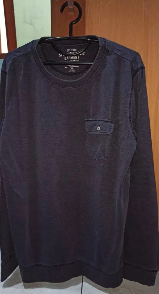 Kaos Lengan Panjang Pria SPAO XL Navy Original