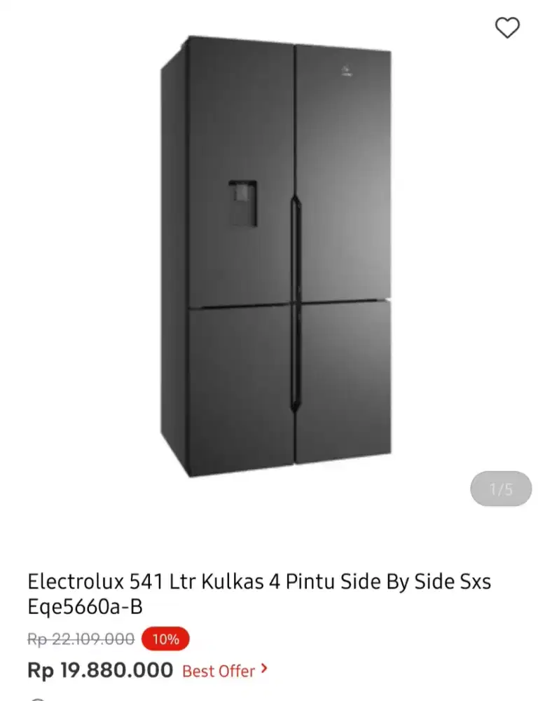 KULKAS SBS ELECTROLUX 541 LITER