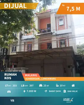 Rumah Kos Dekat Banyak Kampus di Sumbersari Lowokwaru Malang
