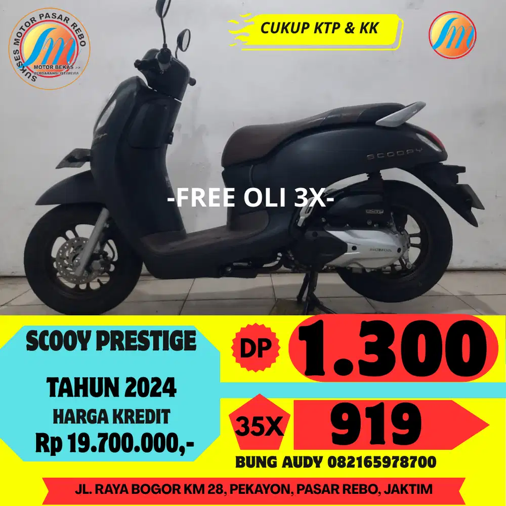 HONDA SCOOPY PRESTIGE TAHUN 2024 SIAP PAKAI, MESIN HALUS, BODI MULUS