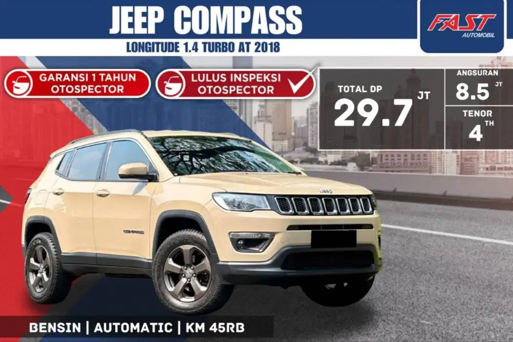 JEEP COMPASS LONGITUDE 2018 TURBO LOW KM.45RB & PAJAK PANJANG #F6ST