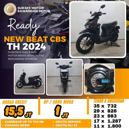 BISA CASH KREDIT HONDA BEAT NEW CBS TH 2024 UNIT MULUS BERGARANSI