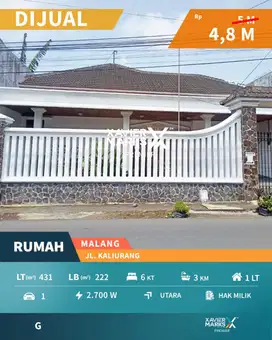 Dijual Rumah Siap Huni Bangunan Terawat di Jl Kaliurang Malang