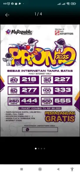 Pasang Internet MYRepublik start 200k