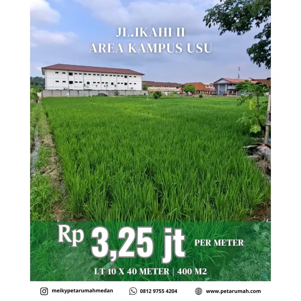 Tanah Dijual di Area Kampus USU Medan – Cocok untuk Kost Kostan