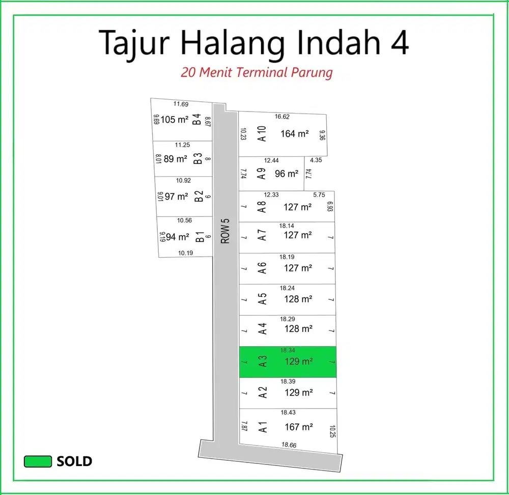 Dijual Kavling Tanah 20 Menit Terminal Parung Gratis SHM