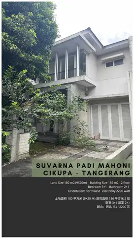 Rumah Suvarna Padi Cluster Mahoni Disewa