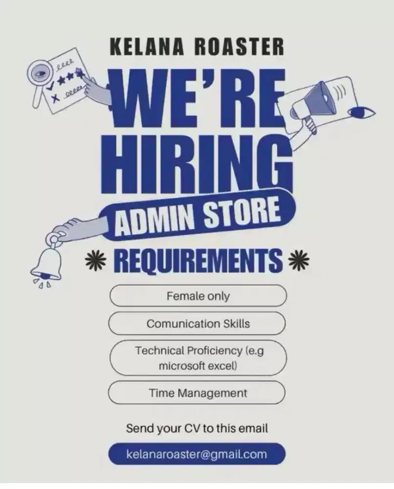 Admin / kasir supplier kopi dan bahan baku cafe dan resto