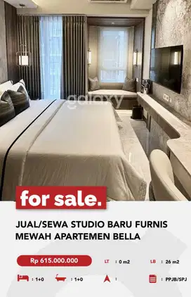 JUAL/SEWA STUDIO BARU FURNIS MEWAH APARTEMEN BELLA PAKUWON CITY