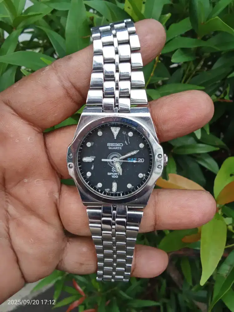 Jam SEIKO sport SQ Quartz baterai vintage original