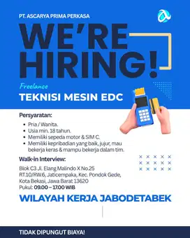 Dibutuhkan Segera Teknisi Mesin EDC