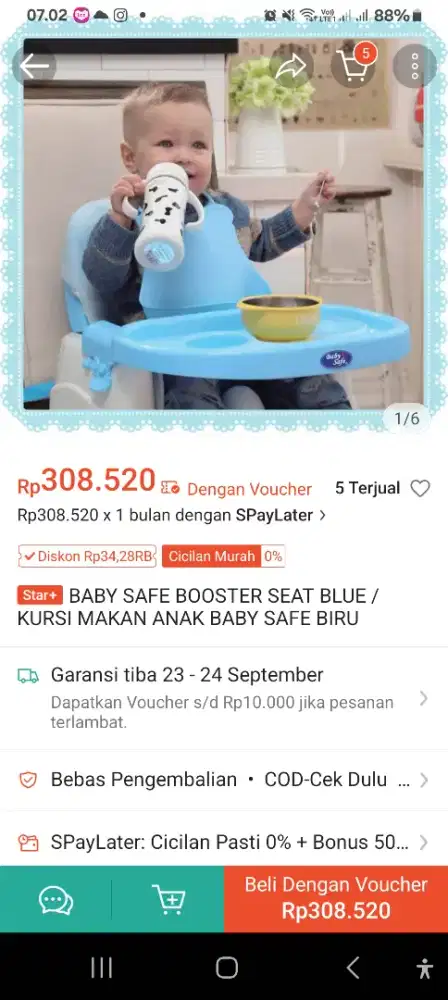 Tempat suduk bayi sugar bsby msh mulus lengkap dus