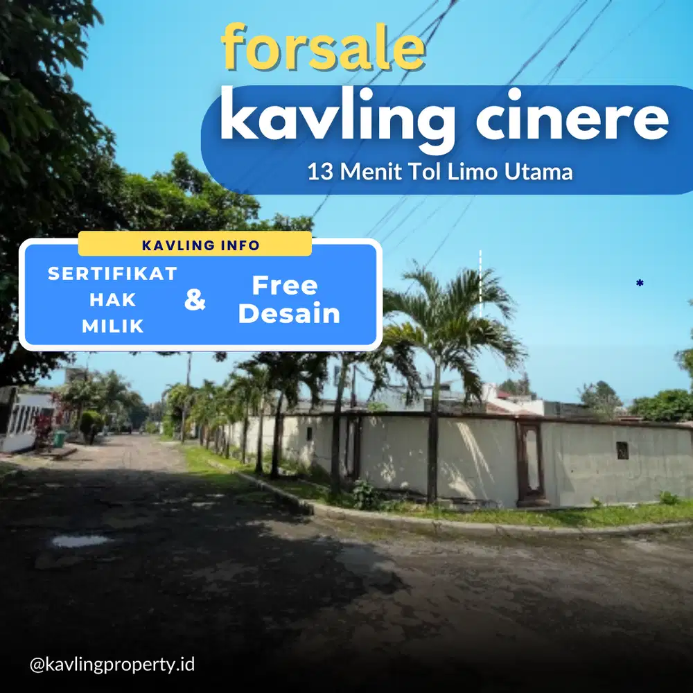 Tanah Kavling Premium Cinere, Dalam Perumahan Cinere Estate, SHM