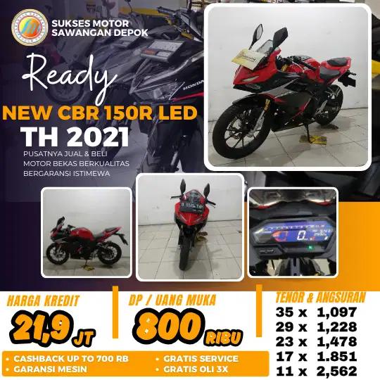 BERGARANSI HONDA NEW CBR 150R LED TH 2021 MULUS BISA CASH KREDIT
