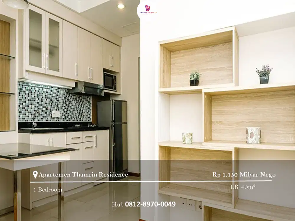 Dijual Apartement Thamrin Residence 1BR Furnished Lantai Rendah