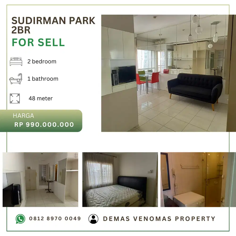 Dijual Apartemen Sudirman Park 2BR Full Furnished Tower B View Timur