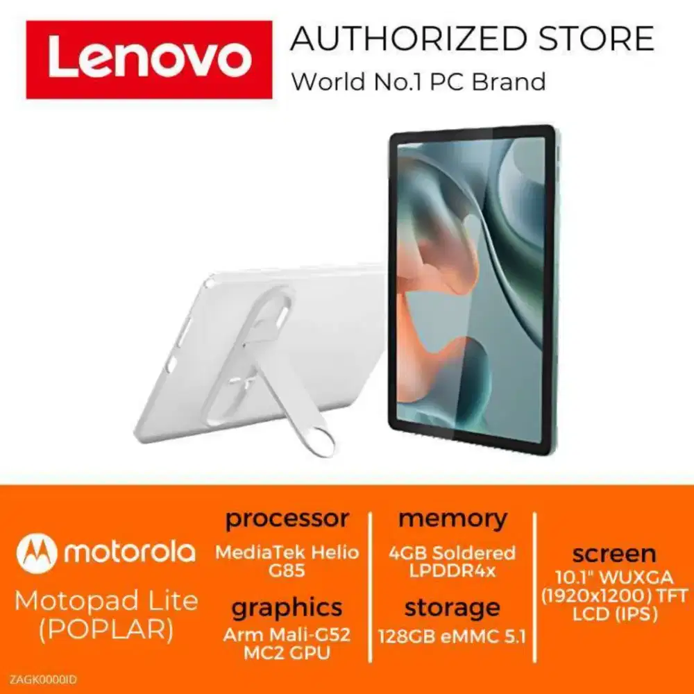 LENOVO-MOTOROLA MOTOPAD 60 LITE 4/128GB WIFI, GARANSI RESMI 12 BULAN