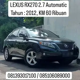LEXUS RX270 2.7 Automatic
Tahun : 2012, KM 60 Ribuan