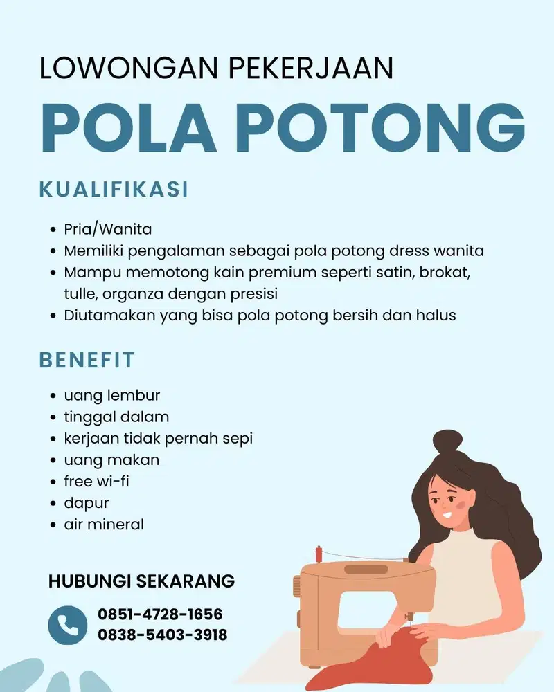 Lowongan Pola Potong Dress Butik