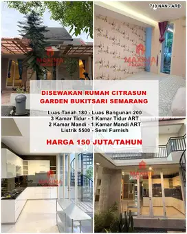 Disewakan rumah di citrasun bukit sari semi furnished