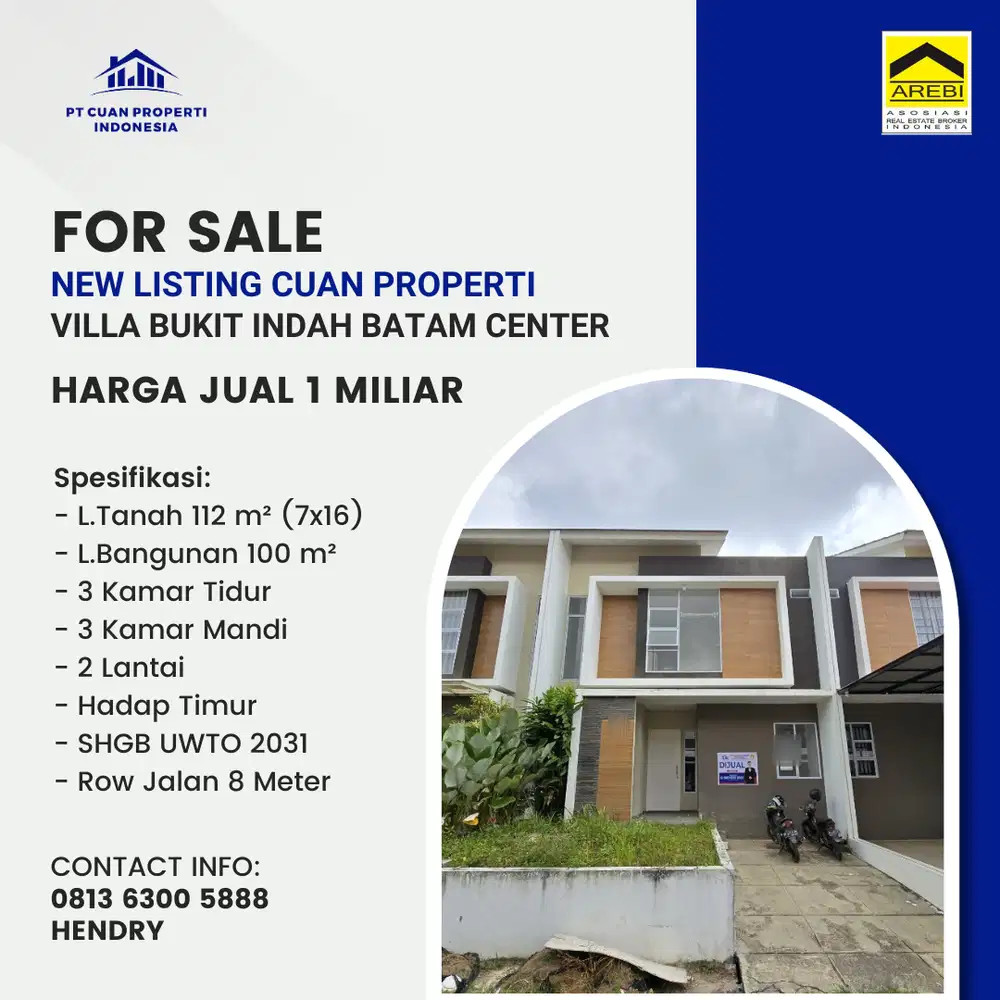 Dijual Cepat Rumah Villa Bukit Indah Batam Center Siap Huni
