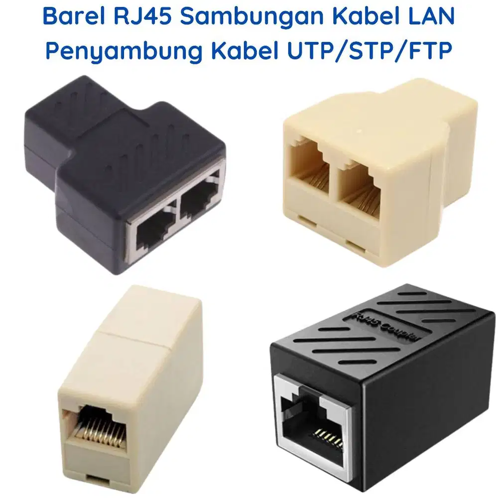 Barel RJ45 LAN Konektor Sambungan UTP Penyambung Kabel Ethernet 1-2