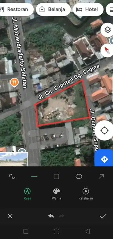 Dijual tanah Jl Raya Utama Mahendradata Selatan Teuku umar barat Dps