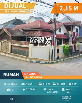 Rumah Estetik Semi Furnished Posisi Hook Di Sulfat Agung Malang