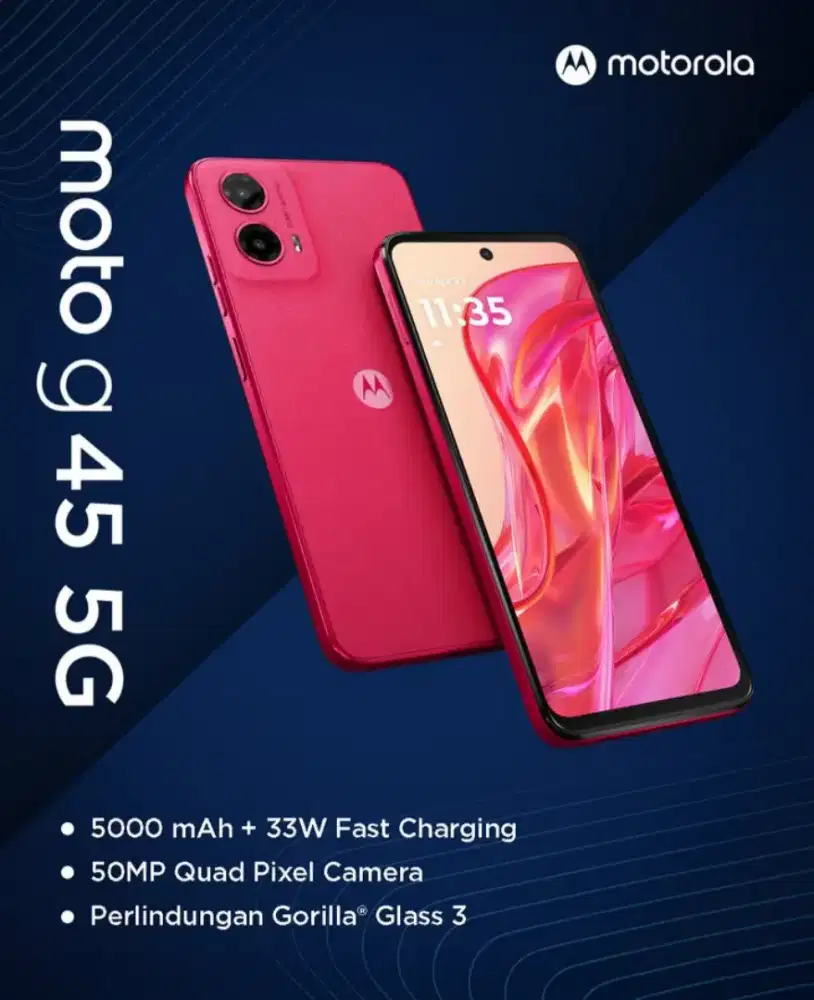 MOTOROLA G45 5G RAM 8/256GB, HP 5G TERMURAH!