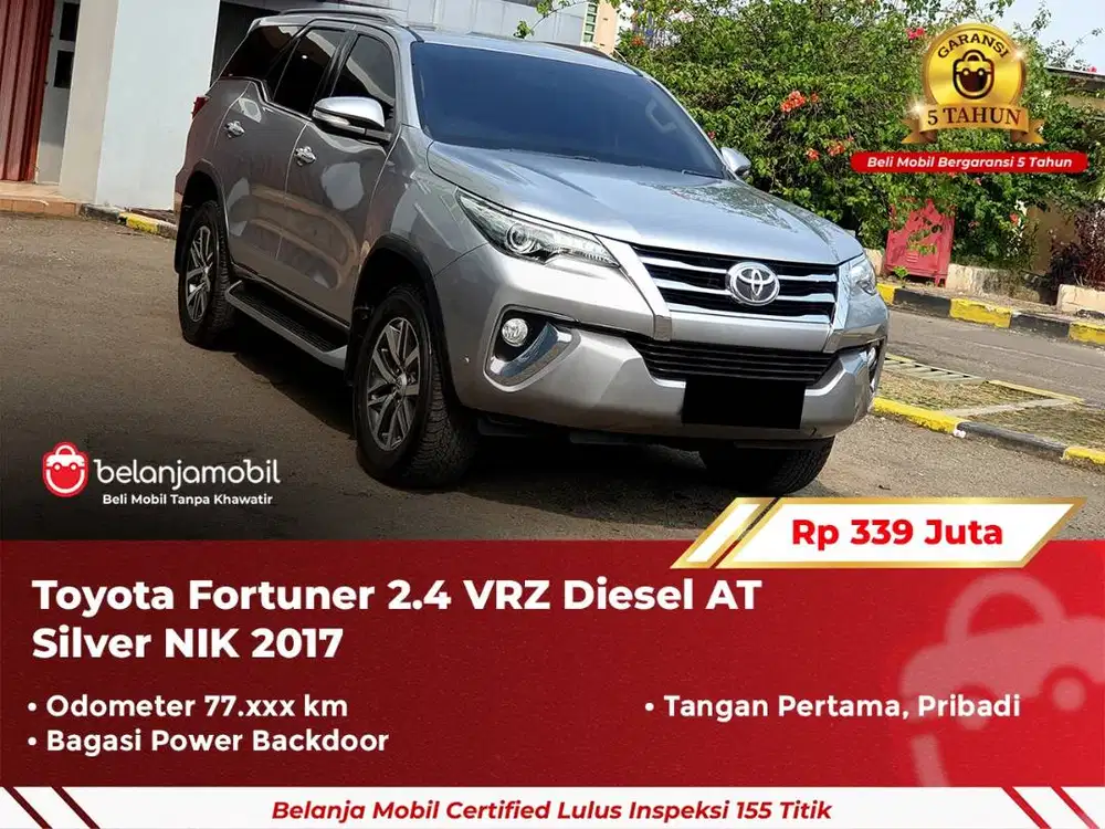 [ GARANSI 5TH ] Toyota Fortuner 2.4 VRZ Diesel AT 2017 2018