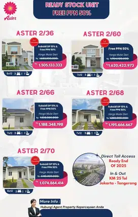 Jual Rumah Baru 3 kamar Tidur Paramount Petals Subsidi 10% + Free PPN