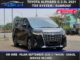 GANJIL Km=49k Bunga=4.5% PAJAK=09-2026 Toyota Alphard G atpm 2021 TSS